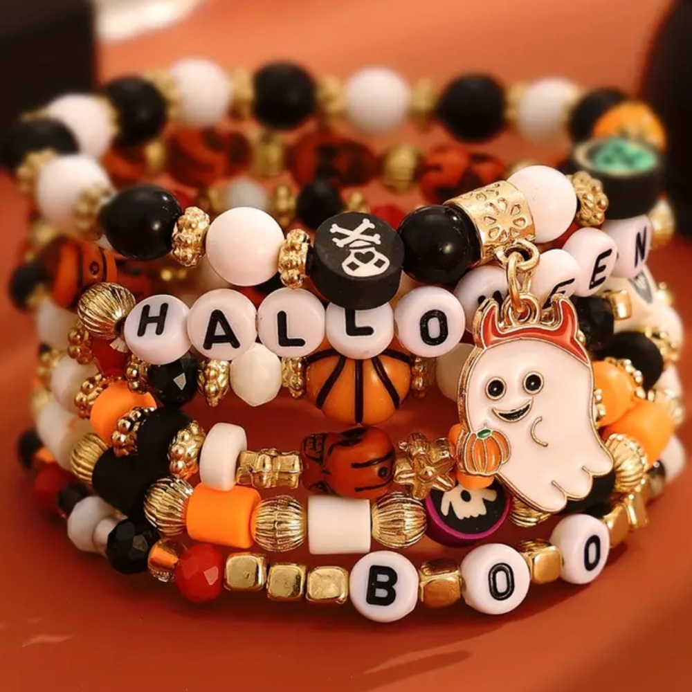Halloween Beaded Stretchy Bracelets - friendship bracelets